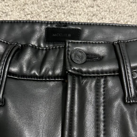 Mother Women 26 The Insider Ankle Faux Leather Pants in Faux Show Black - Picture 6 of 15